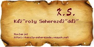 Károly Seherezádé névjegykártya